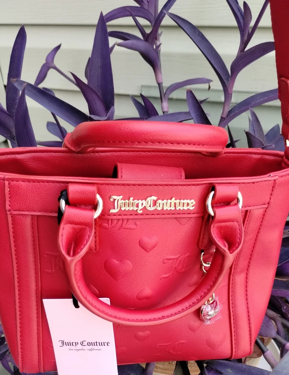 Juicy Couture Red Satchel with Gold Hardware